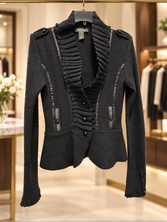 White House Black Market Sweaters - White House Black Market size small black wool sweater cardigan jacket